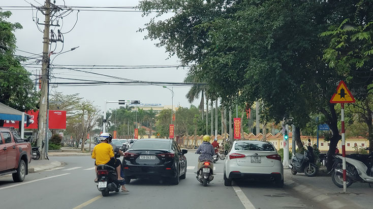 Đèn tín hiệu giao thông bị cây xanh che khuất