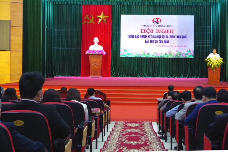 Thành ủy Đồng Hới: Thông báo kết quả Đại hội đại biểu toàn quốc lần thứ XIII của Đảng