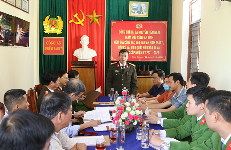 Kiểm tra công tác đảm bảo ANTT bầu cử đại biểu Quốc hội khoá XV và HĐND các cấp
