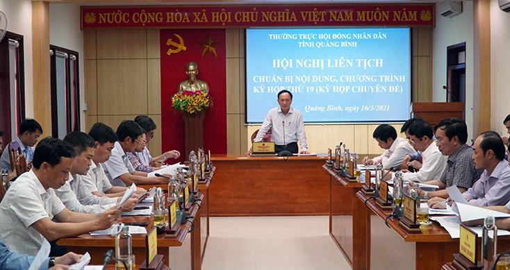 Hội nghị liên tịch chuẩn bị nội dung, chương trình kỳ họp thứ 19, HĐND tỉnh khóa XVII