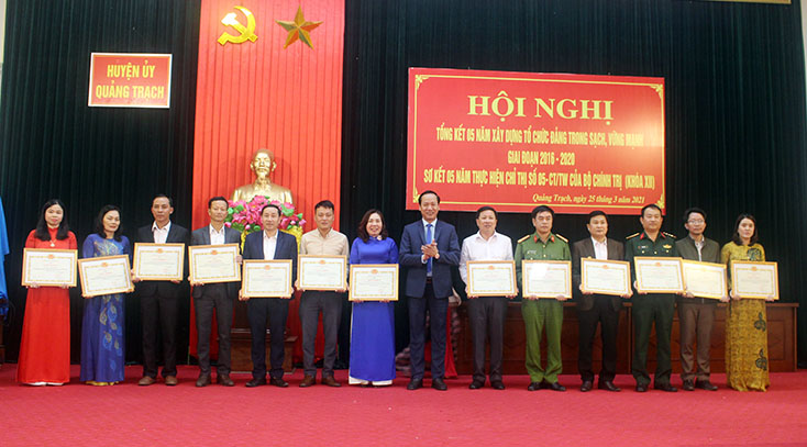 Quảng Trạch: Tổng kết 5 năm công tác tổ chức xây dựng tổ chức Đảng trong sạch vững mạnh (2016-2020)