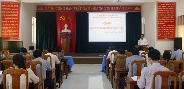 Hội nghị Báo cáo viên pháp luật cấp tỉnh quý I-2021