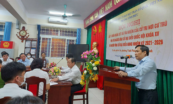 Đồng chí Bí thư Tỉnh ủy Vũ Đại Thắng tiếp xúc cử tri nơi cư trú