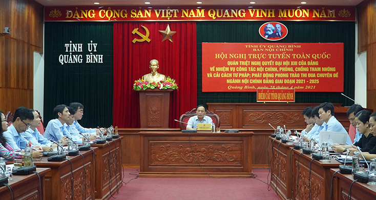 Hội nghị trực tuyến quán triệt Nghị quyết Đại hội XIII về nhiệm vụ công tác nội chính, phòng chống tham nhũng và cải cách tư pháp