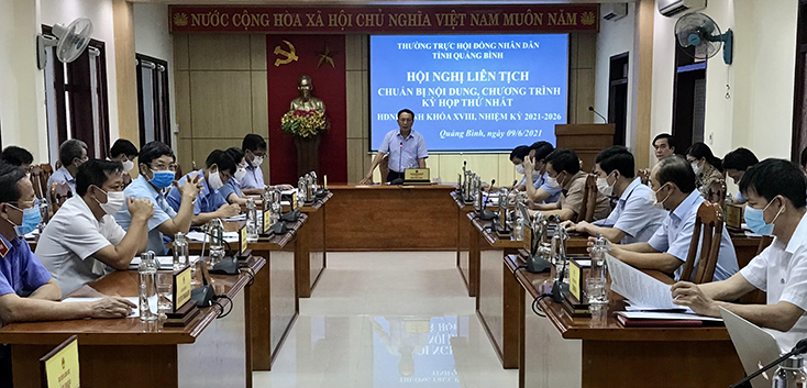 Hội nghị liên tịch chuẩn bị nội dung, chương trình kỳ họp thứ nhất, HĐND tỉnh khóa XVIII