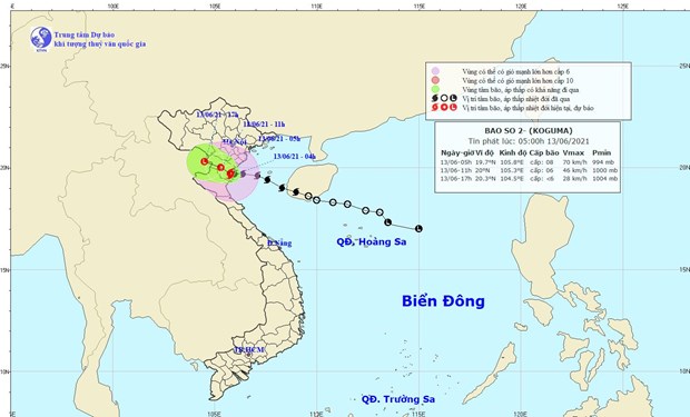 Bão số 2 suy yếu dần thành áp thấp nhiệt đới, Bắc Bộ mưa diện rộng