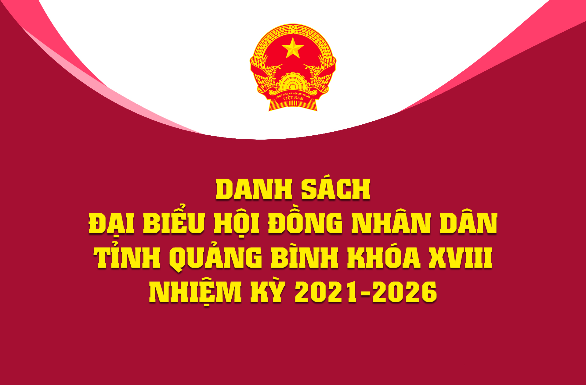 Danh sách đại biểu HĐND tỉnh khóa XVIII, nhiệm kỳ 2021-2026