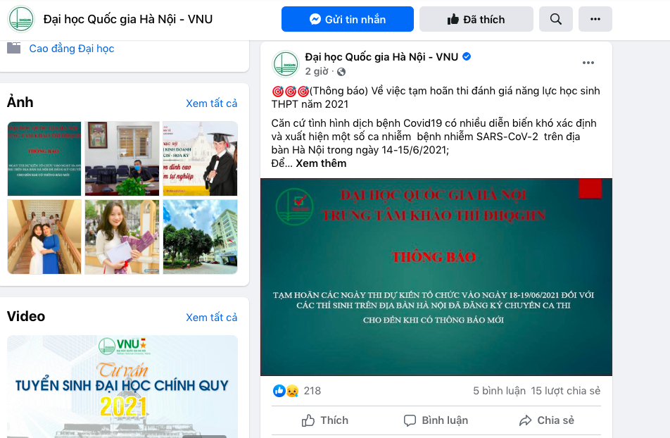 Tuyển sinh 2021: Điều chỉnh lịch thi riêng, chuyển thi trực tuyến vì dịch COVID-19
