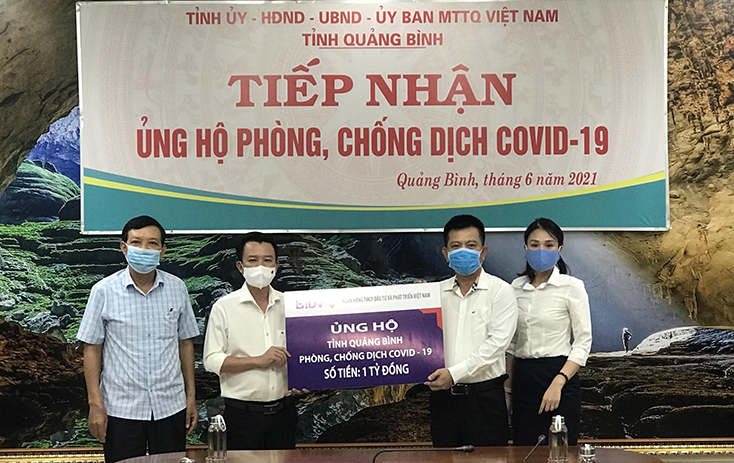 BIDV ủng hộ 1 tỷ đồng cho Quỹ Phòng, chống dịch Covid-19 tỉnh