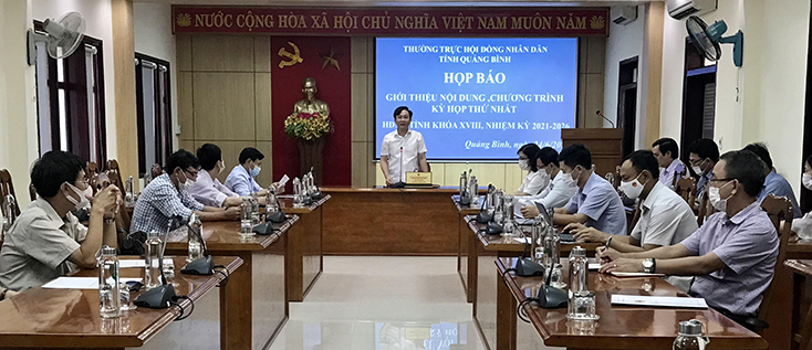 Họp báo giới thiệu nội dung, chương trình kỳ họp thứ nhất, HĐND tỉnh khóa XVIII