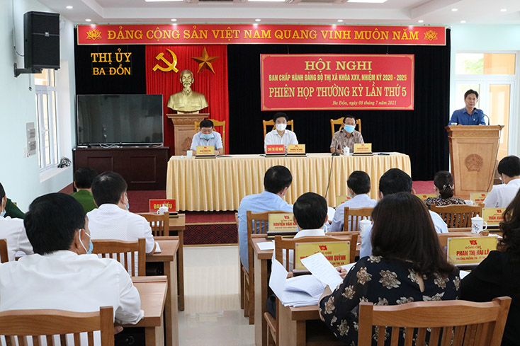 Thị ủy Ba Đồn:  Triển khai nhiệm vụ 6 tháng cuối năm 2021
