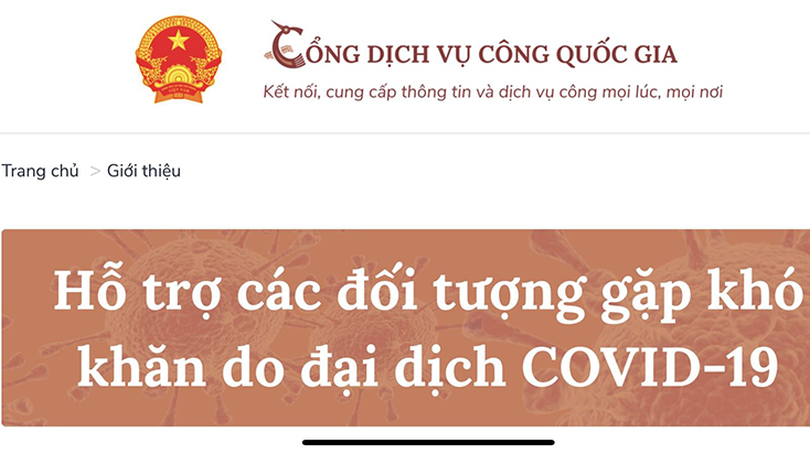 Xử lý hồ sơ hỗ trợ đối tượng gặp khó khăn do dịch COVID-19 trên Cổng Dịch vụ công Quốc gia