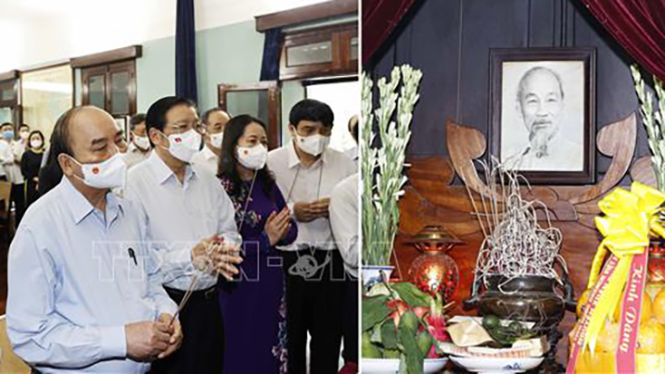 Chủ tịch nước Nguyễn Xuân Phúc dâng hương tưởng niệm Chủ tịch Hồ Chí Minh