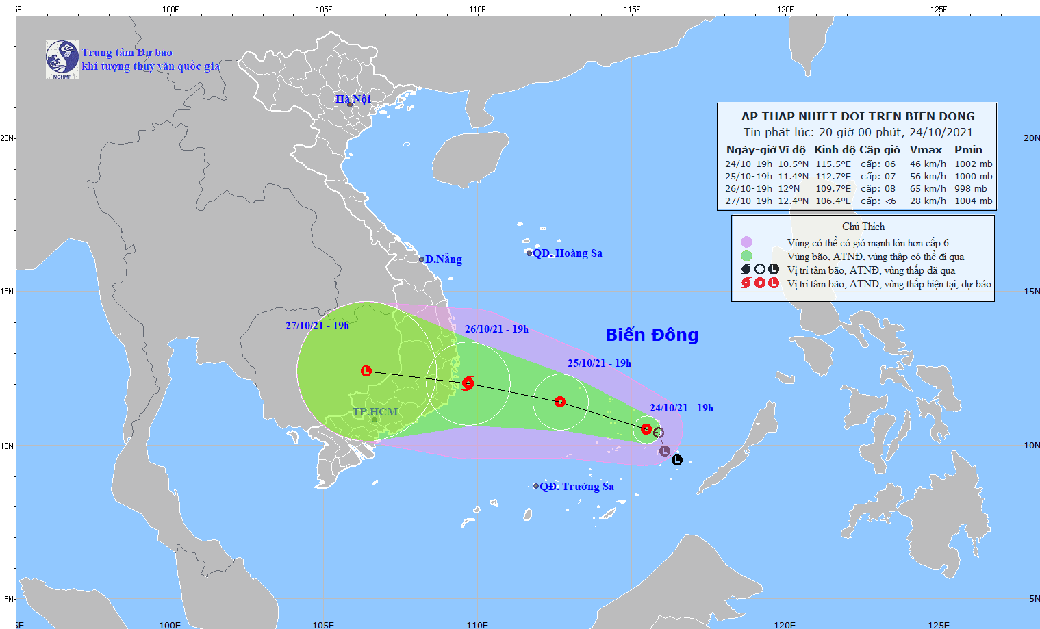Áp thấp nhiệt đới hình thành trên Biển Đông, thời gian tác động đến đất liền rất nhanh