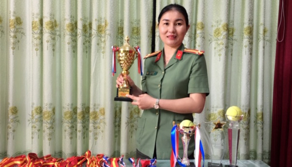 Nữ chiến sỹ an ninh đam mê thể thao