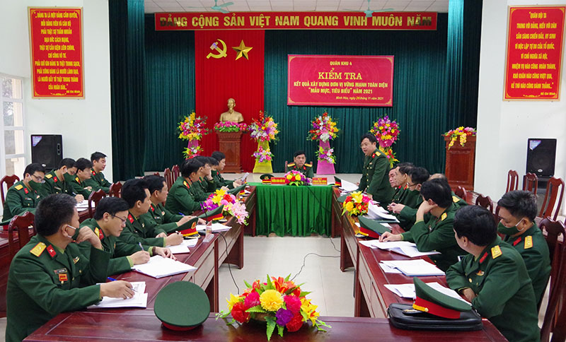 Bộ Tư lệnh Quân khu 4: Kiểm tra công tác xây dựng đơn vị vững mạnh toàn diện