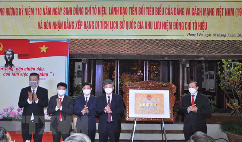 Hưng Yên: Đón bằng công nhận di tích QG Khu lưu niệm đồng chí Tô Hiệu