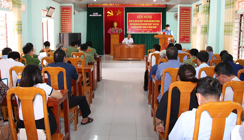Sơ kết 1 năm xây dựng "Thị trấn điển hình về phong trào toàn dân bảo vệ ANTQ" và mô hình "Chung tay hướng nghiệp"