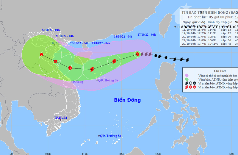 Không khí lạnh tăng cường, Bắc Bộ trời lạnh về đêm và sáng, bão số 6 trên biển Đông