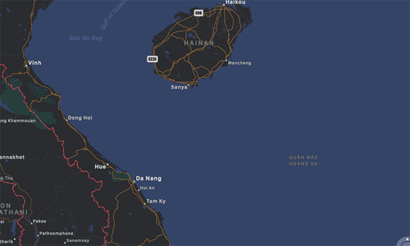 Apple Maps đã hiển thị lại quần đảo Hoàng Sa, Trường Sa của Việt Nam