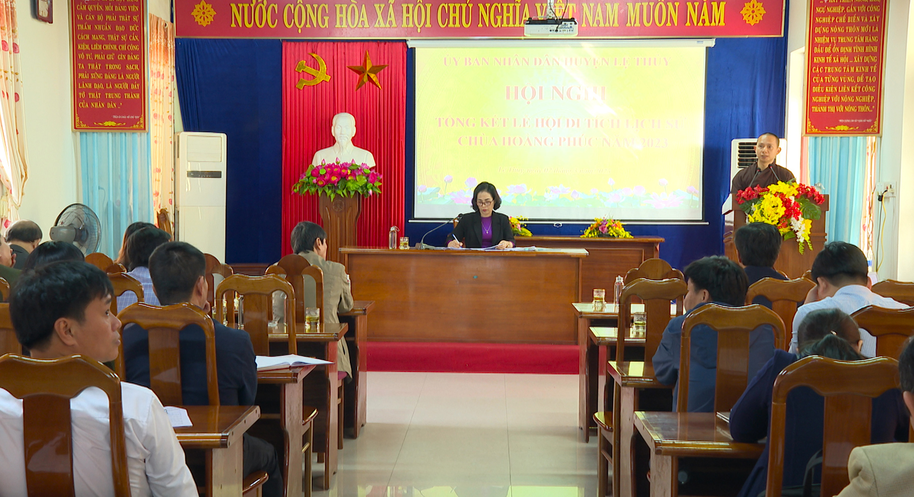 Lệ Thủy: Tổng kết lễ hội di tích lịch sử chùa Hoằng Phúc năm 2023