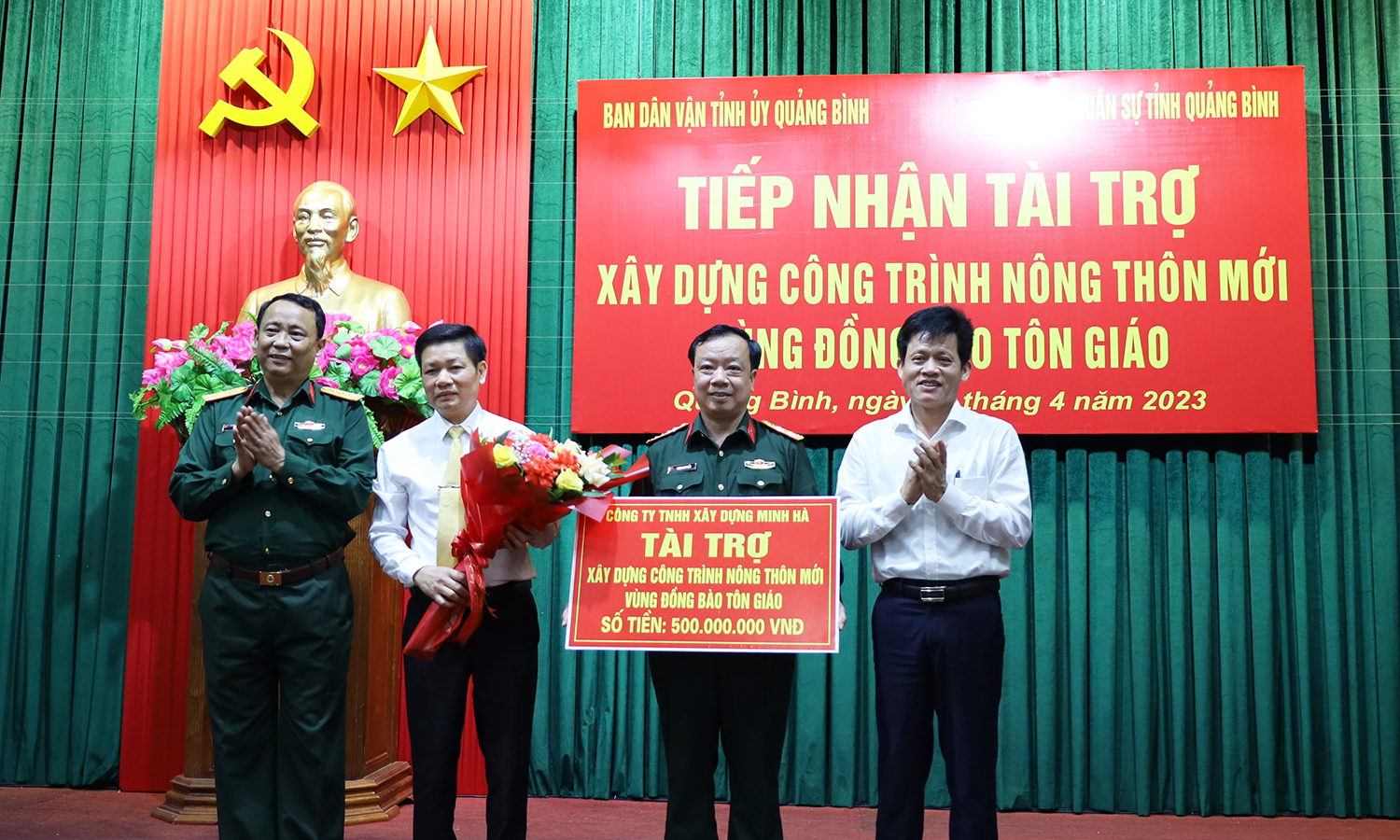 Tiếp nhận tài trợ xây dựng công trình nông thôn mới tại khu vực Bồng Lai
