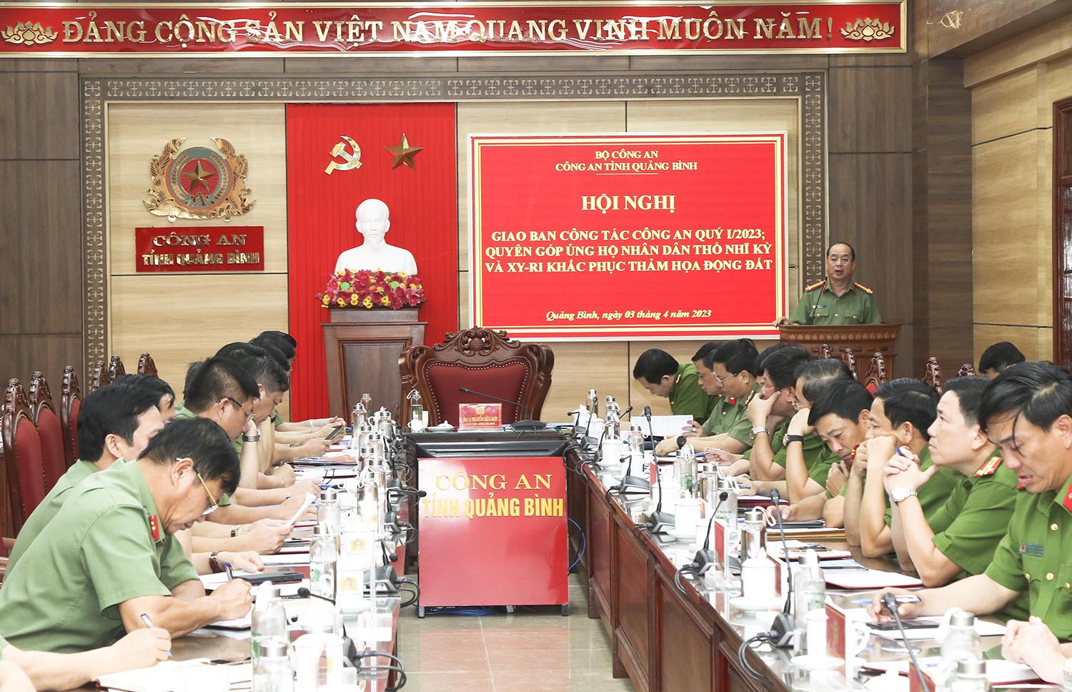 Công an tỉnh giao ban công tác Công an quý I