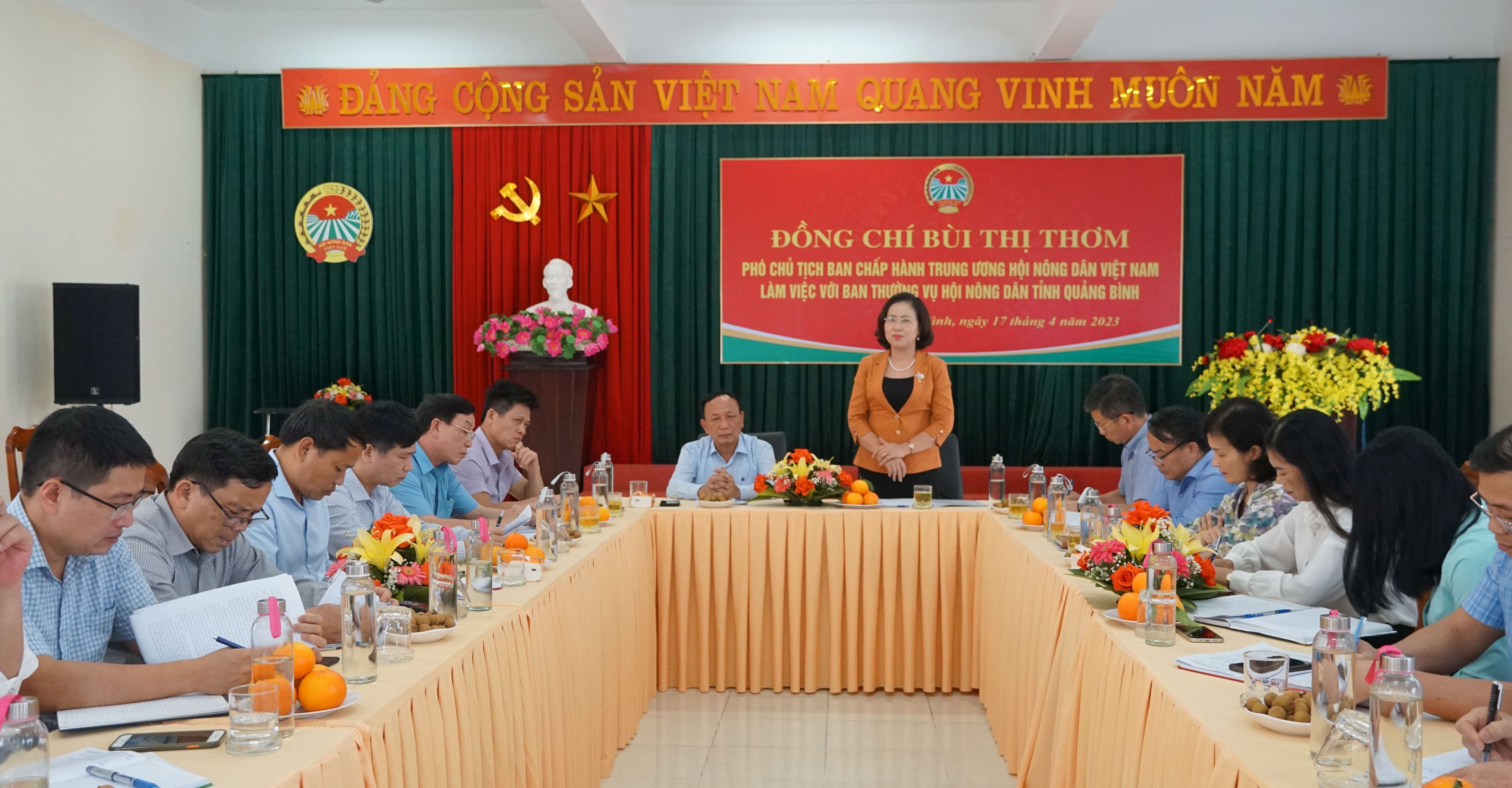Trung ương Hội Nông dân Việt Nam làm việc với Hội Nông dân tỉnh