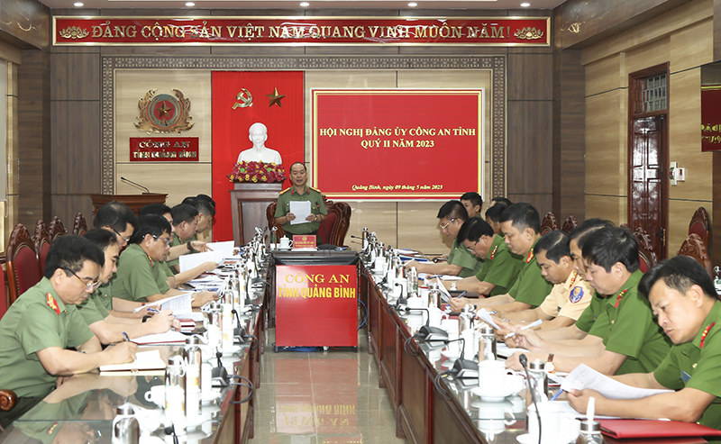 Hội nghị Đảng ủy Công an tỉnh Quý II/2023