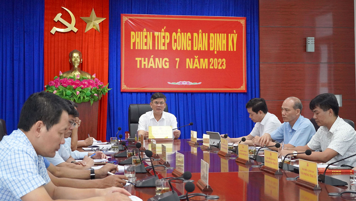 Các đồng chí lãnh đạo tỉnh tiếp công dân định kỳ tháng 7