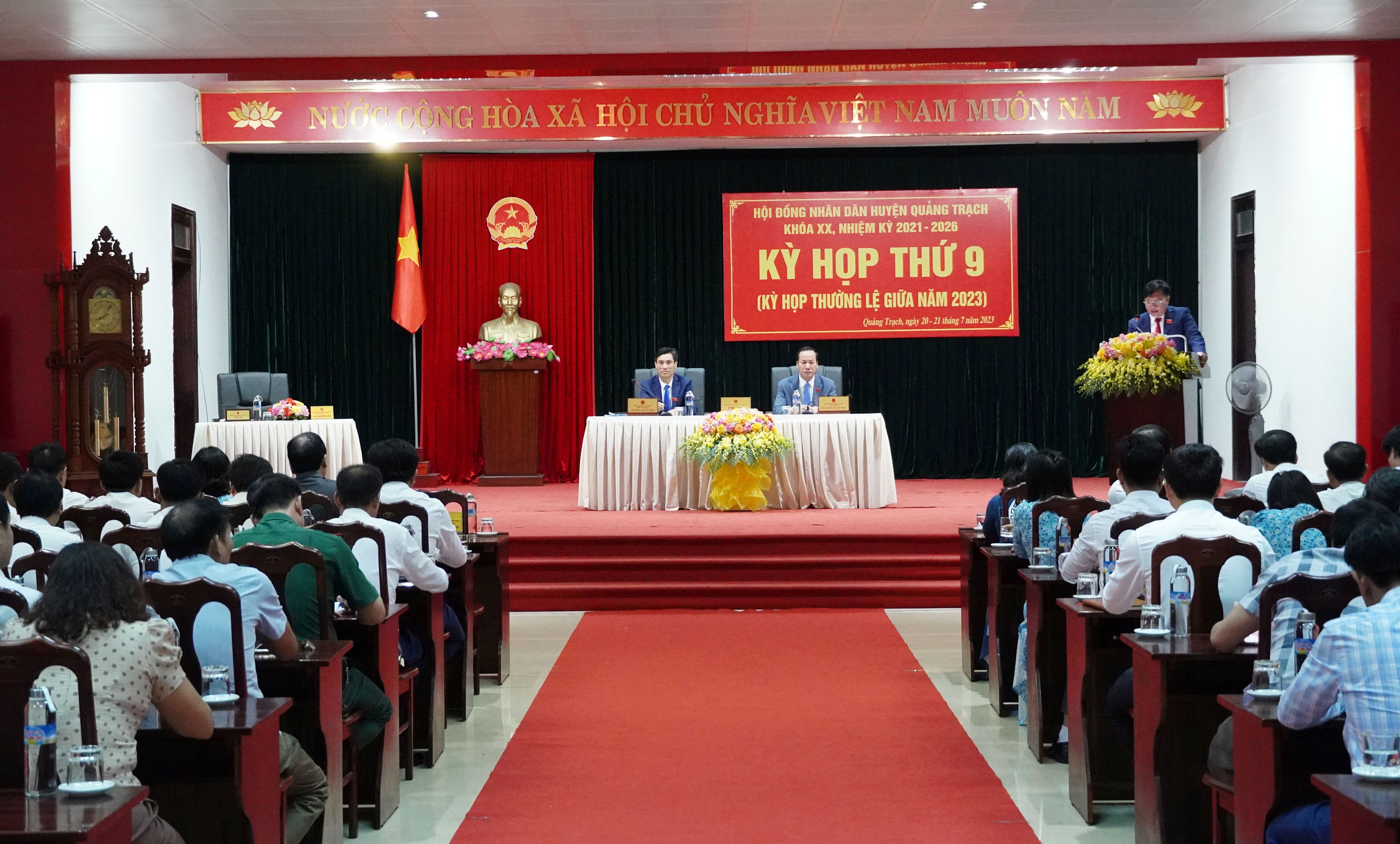 HĐND huyện Quảng Trạch khóa XX tổ chức kỳ họp thứ 9