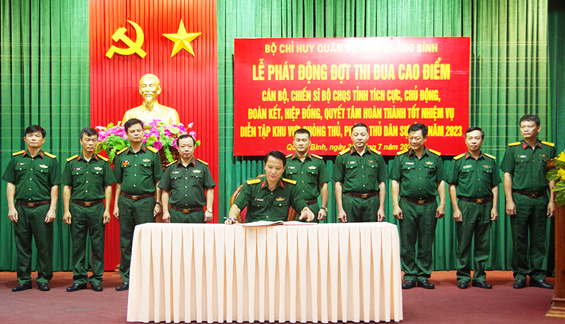 Phát động đợt thi đua cao điểm thực hiện nhiệm vụ diễn tập khu vực phòng thủ, phòng thủ dân sự tỉnh 2023