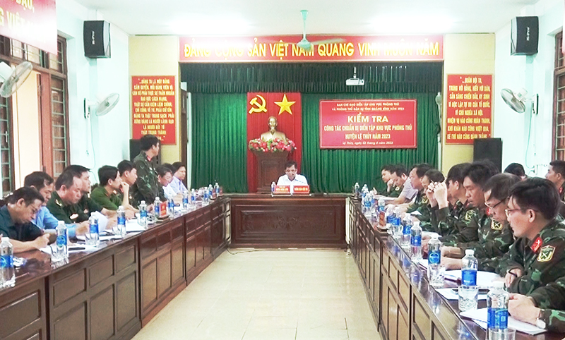 Bảo đảm sẵn sàng diễn tập khu vực phòng thủ huyện Lệ Thủy