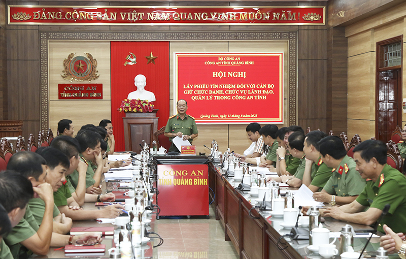 Công an tỉnh lấy phiếu tín nhiệm đối với cán bộ giữ chức danh, chức vụ lãnh đạo, chỉ huy