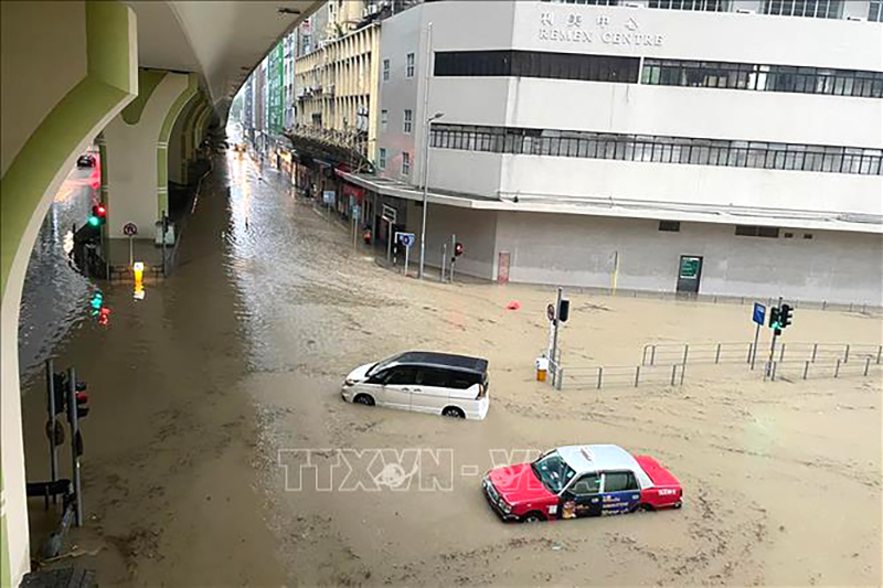 Hong Kong (Trung Quốc) nỗ lực khắc phục thiệt hại do mưa bão