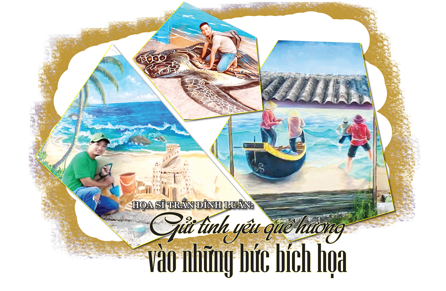 Họa sĩ Trần Đình Luân: Gửi tình yêu quê hương vào những bức bích họa
