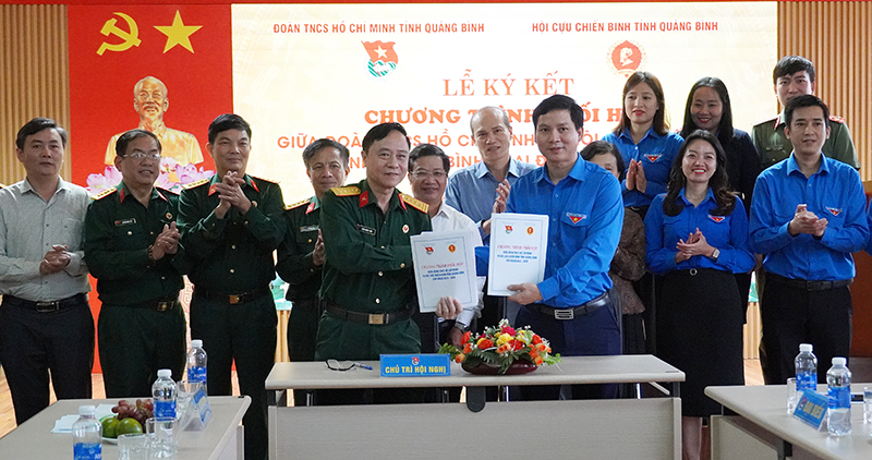 Tỉnh đoàn và Hội Cựu chiến binh tỉnh: Ký kết chương trình phối hợp hoạt động, giai đoạn 2023-2028
