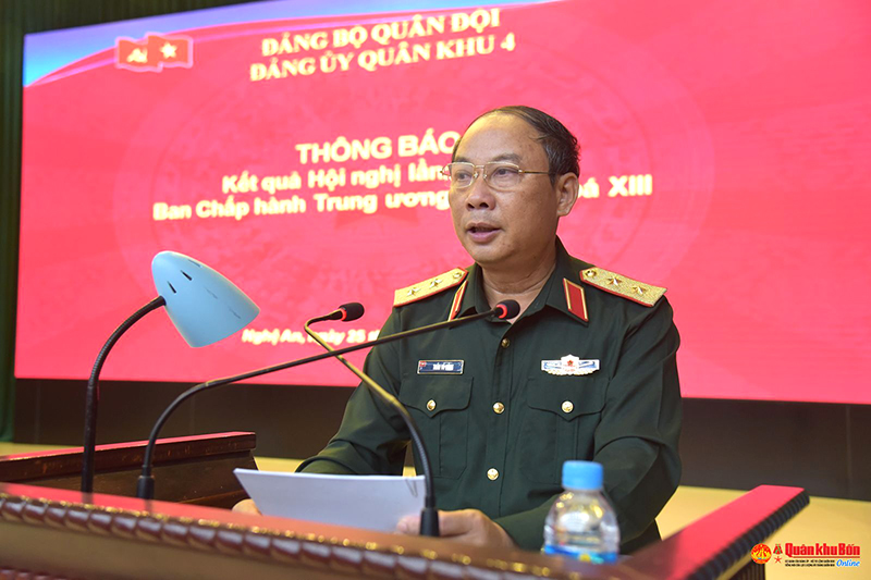 Đảng ủy Quân khu 4: Thông báo nhanh kết quả hội nghị Trung ương tám khóa XIII
