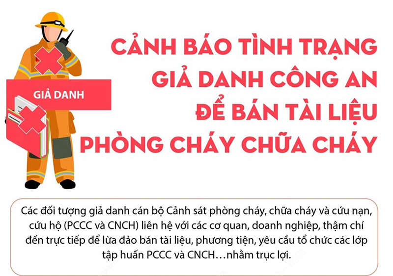 Cảnh báo: Giả danh Công an để bán tài liệu phòng cháy chữa cháy
