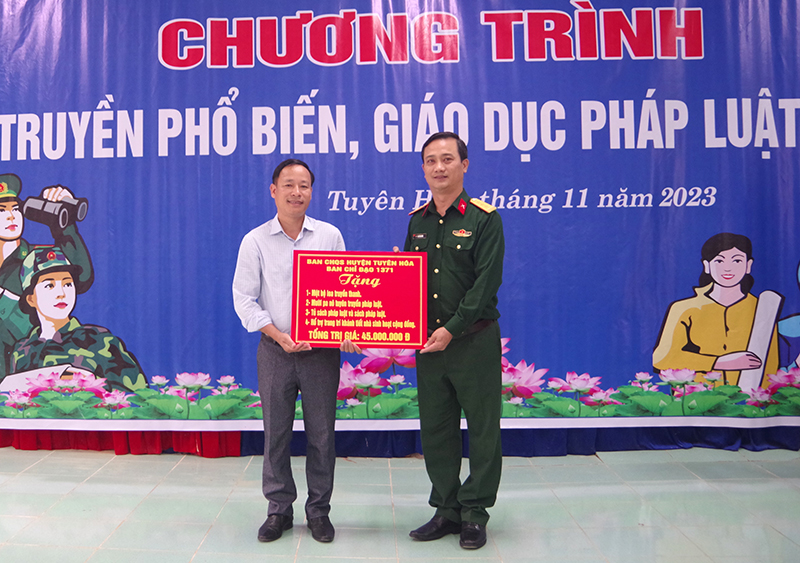 Ban Chỉ huy Quân sự huyện Tuyên Hóa: Phổ biến, giáo dục pháp luật tại xã Lâm Hóa