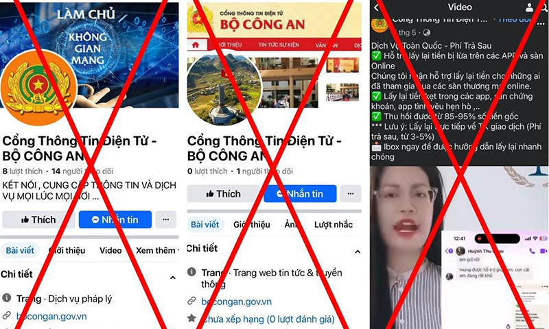Cảnh báo thủ đoạn mạo danh Cổng Thông tin điện tử Bộ Công an