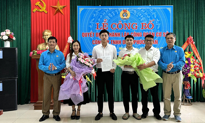 Thành lập mới 6 công đoàn cơ sở