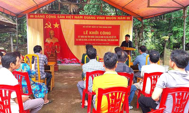 Bộ Chỉ huy Quân sự tỉnh: Khởi công xây dựng nhà tình nghĩa cho gia đình chính sách