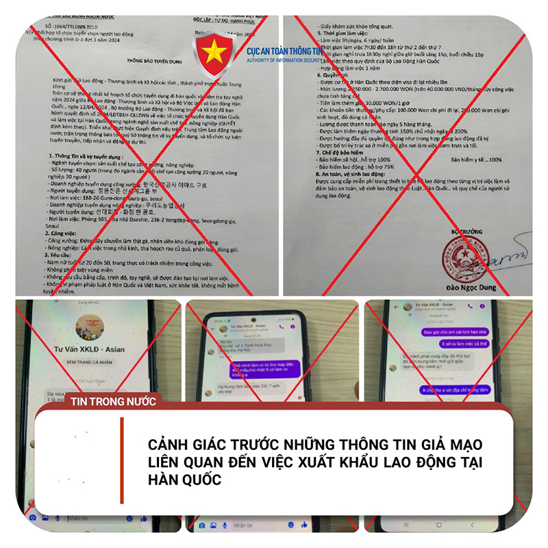 Xuất hiện thông tin giả mạo lừa đảo đi xuất khẩu lao động tại Hàn Quốc