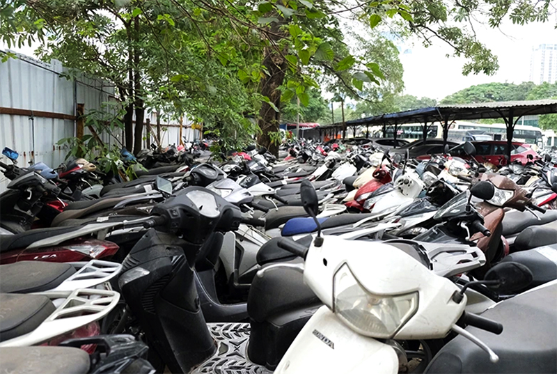 Quá tải tại bãi giữ xe vi phạm