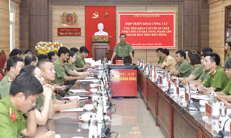 Công an tỉnh triển khai công tác ứng phó khẩn cấp với áp thấp nhiệt đới