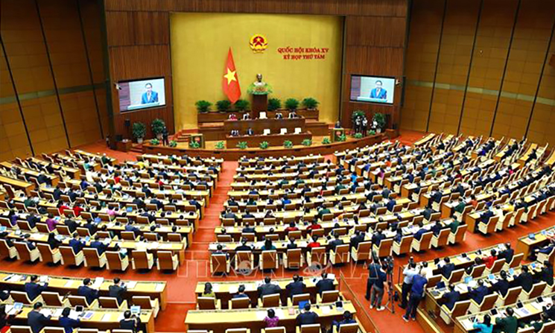 Quốc hội thảo luận tại hội trường về dự án Luật Nhà giáo