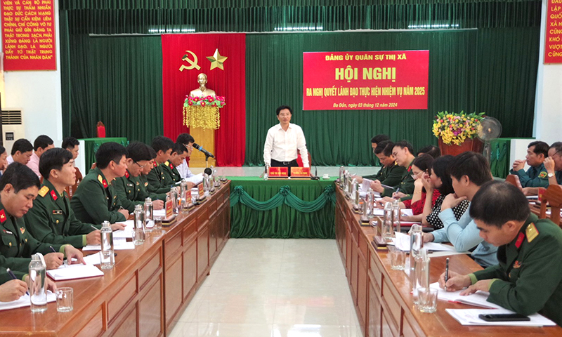 Đảng ủy Quân sự TX. Ba Đồn: Ra nghị quyết lãnh đạo thực hiện nhiệm vụ quân sự, quốc phòng năm 2025