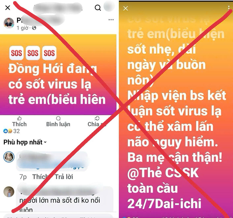 Bác thông tin Đồng Hới có sốt virus lạ trẻ em
