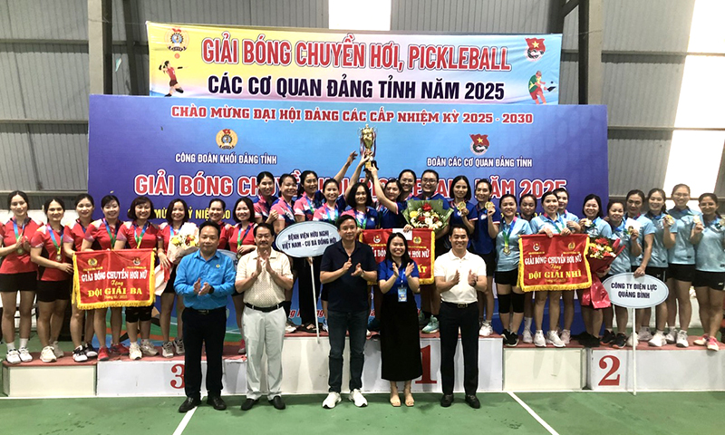 Bế mạc giải bóng chuyền hơi, pickleball khối Đảng tỉnh năm 2025